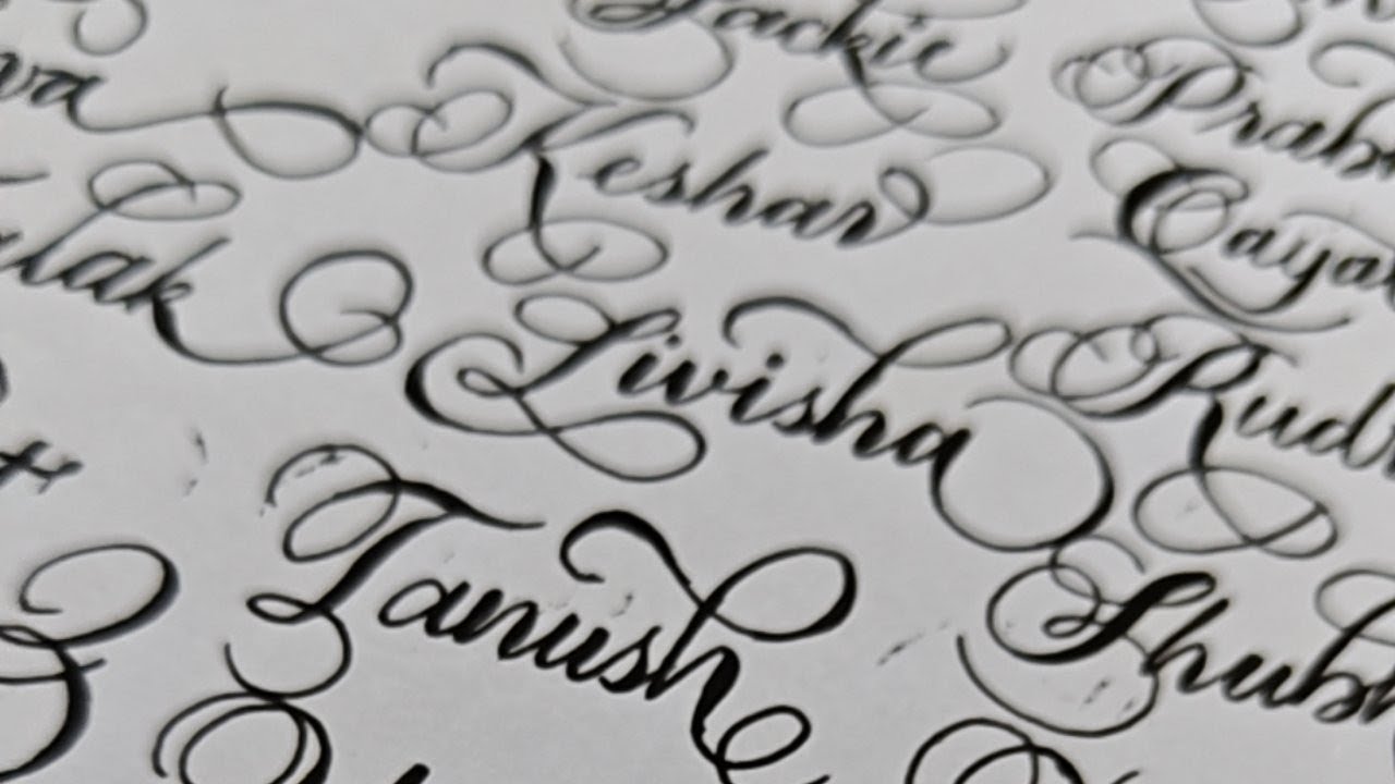 Calligraphy Names Writing w Kritika Malhotra ✨