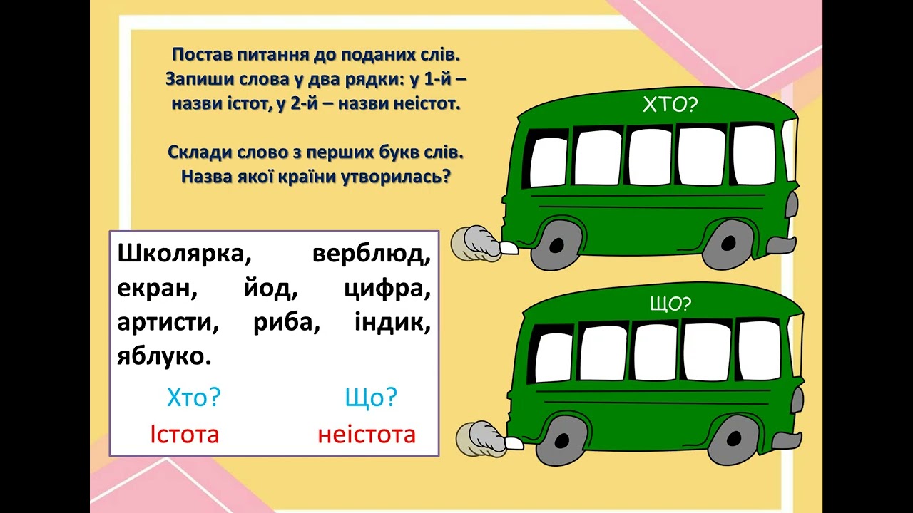 українська мова іменники істоти і неістоти урок 3 для учнів з ООП
