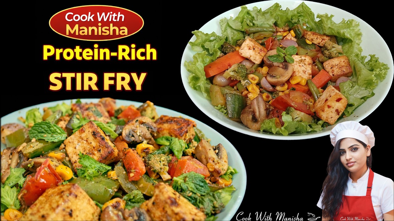 Protein Rich Veg & Paneer Stir Fry | Healthy Weight Loss Recipe | veg protein rich food | Salad reci