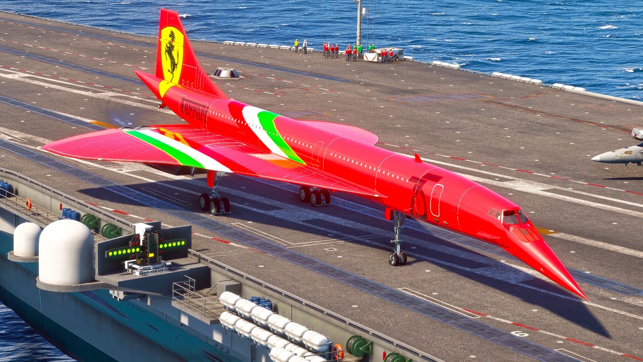 Extremely Rare! Concorde Ferrari Takes Off from an Aircraft Carrier