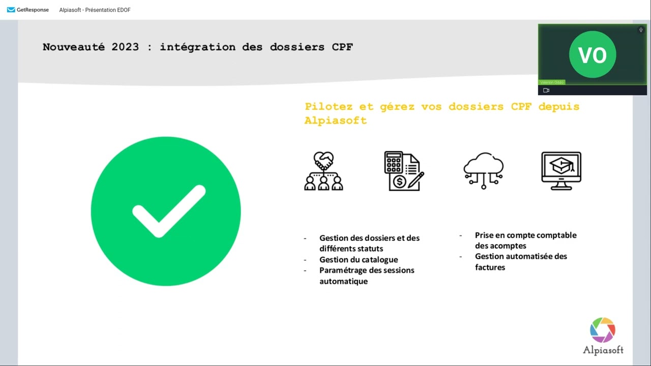 Webinaire Alpiasoft: Connexion directe EDOF- Pilotez vos dossiers CPF directement depuis Alpiasoft