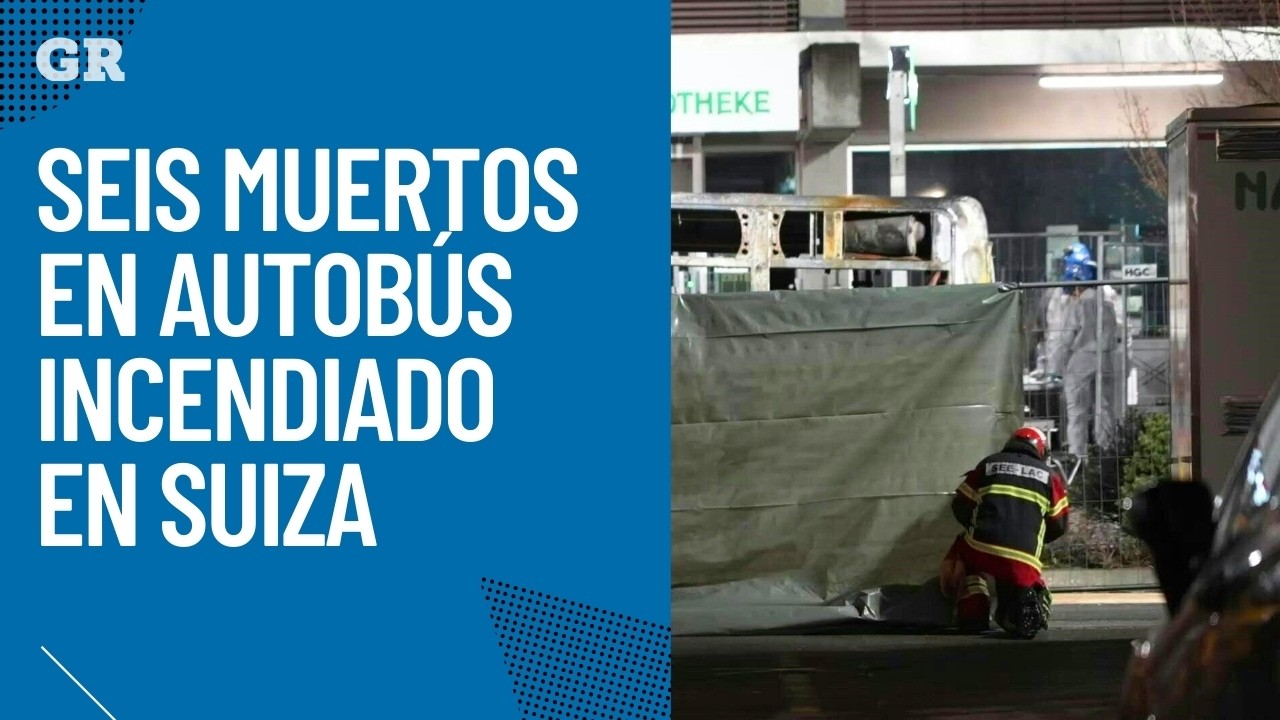 Seis muertos en autobús incendiado en Suiza