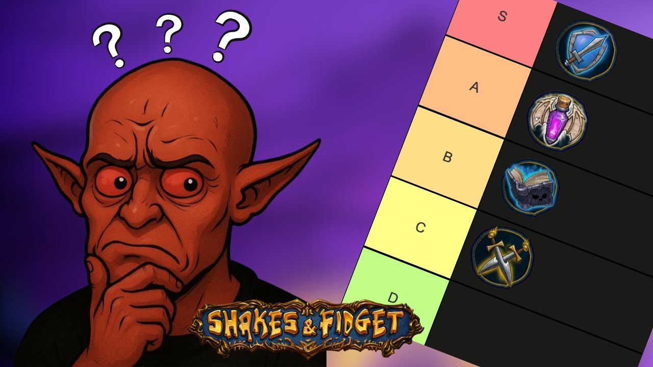MOJA TIER LISTA KLAS POSTACI W SHAKES & FIDGET!