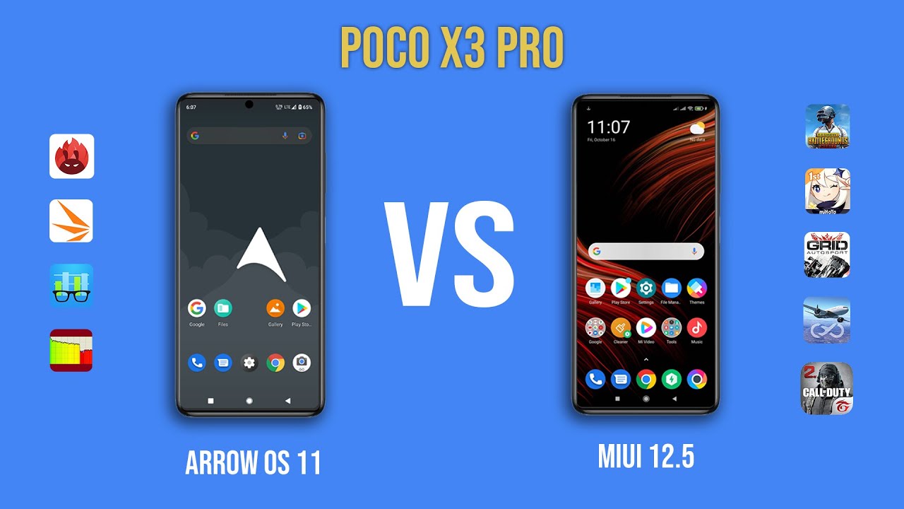 ArrowOS 11 vs MIUI 12.5 on Poco X3 Pro (Benchmark & Gaming Test)