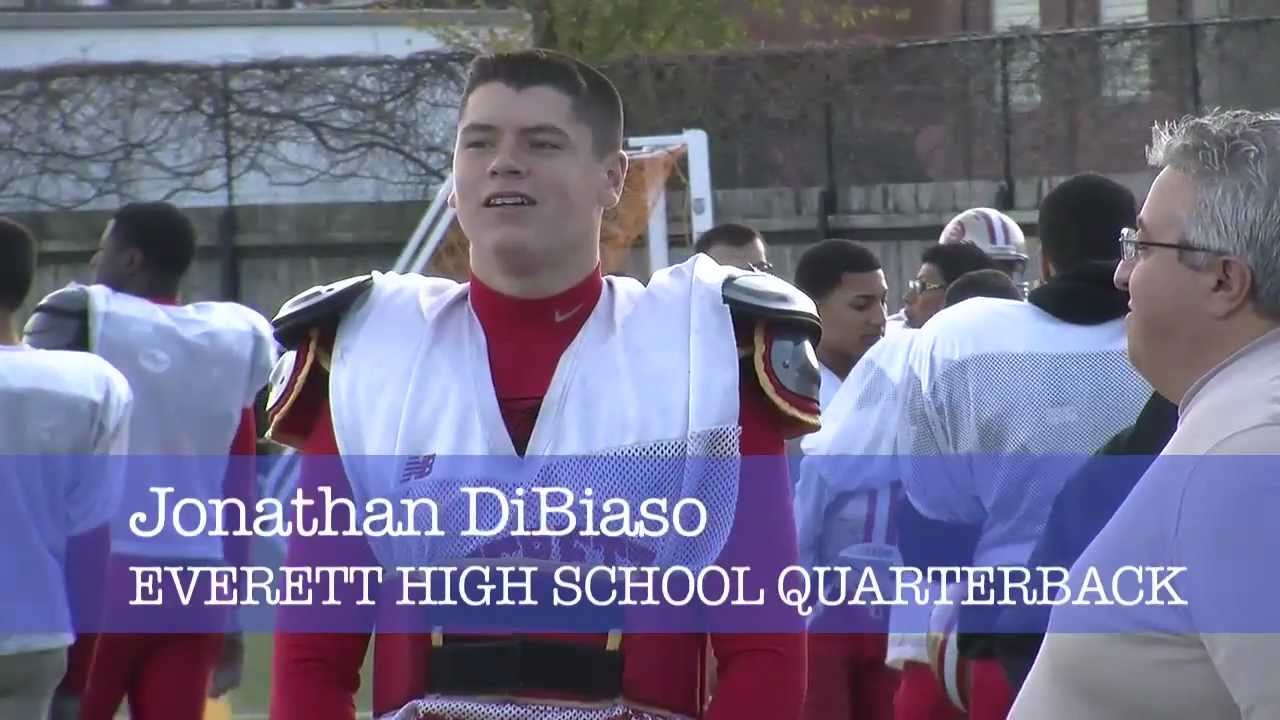 Jonathan DiBiaso, Everett High quarterback, talks about breaking td passes record