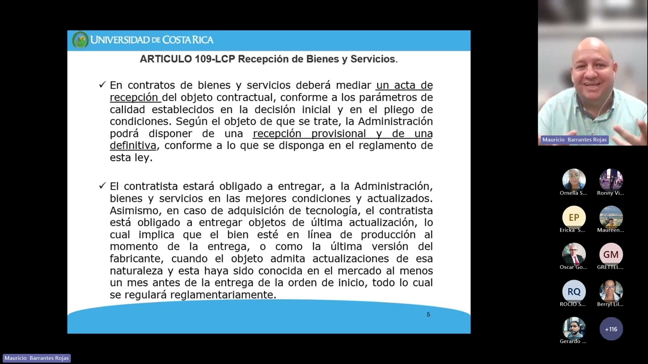 Recepción de bienes y servicios