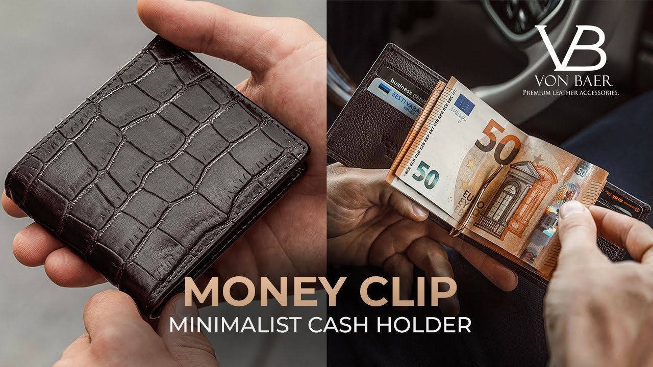 Money Clip Leather Wallet — "Money Clip" Minimalist wallet by Von Baer Overview