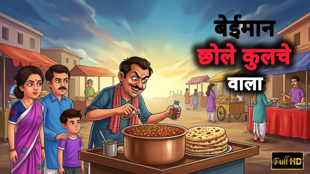 बेइमान छोले कुलचे वाला। Dishonest chole kulche vendor।हिदी कहानियाँ। hindi stories। Moral story