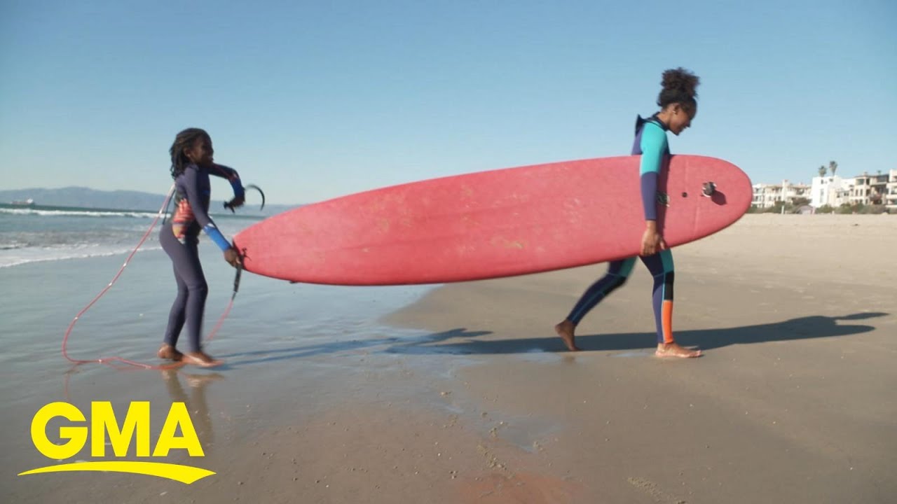 10-year-old takes on surfing with Black Girls Surf l GMA