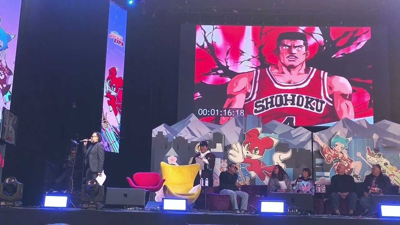 René García ( Hanamichi Sakuragi) actúa escena de Slam Dunk  , SUPER JAPAN EXPO Chile 2024