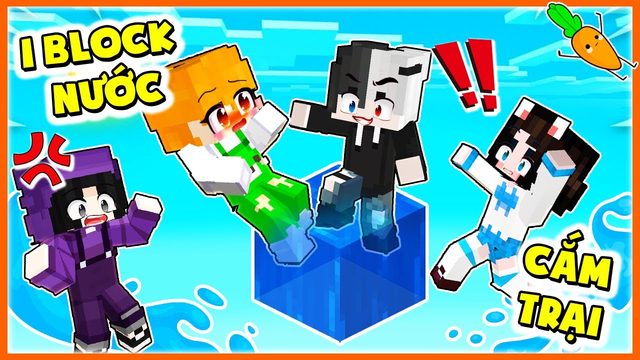 Kamui và Hero Team Thử Thách 24h Cắm Trại 1 Block Nước Duy Nhất sẽ Như Thế Nào Trong Minecraft