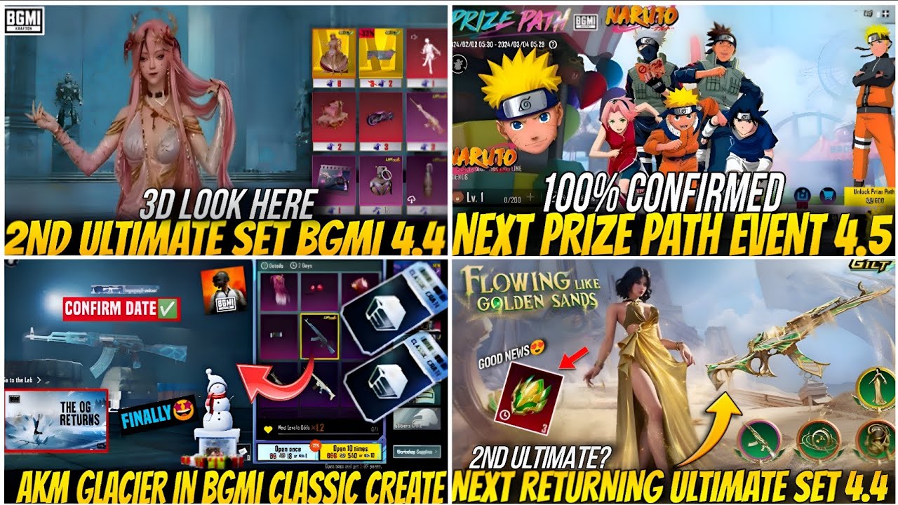 🔴BGMI NEXT PRIZE PATH EVENT 4.5😍| NEXT ULTIMATE SET BGMI🔥| AKM GLACIER RETURN BGMI🥶| SANDSPRING AKM😱