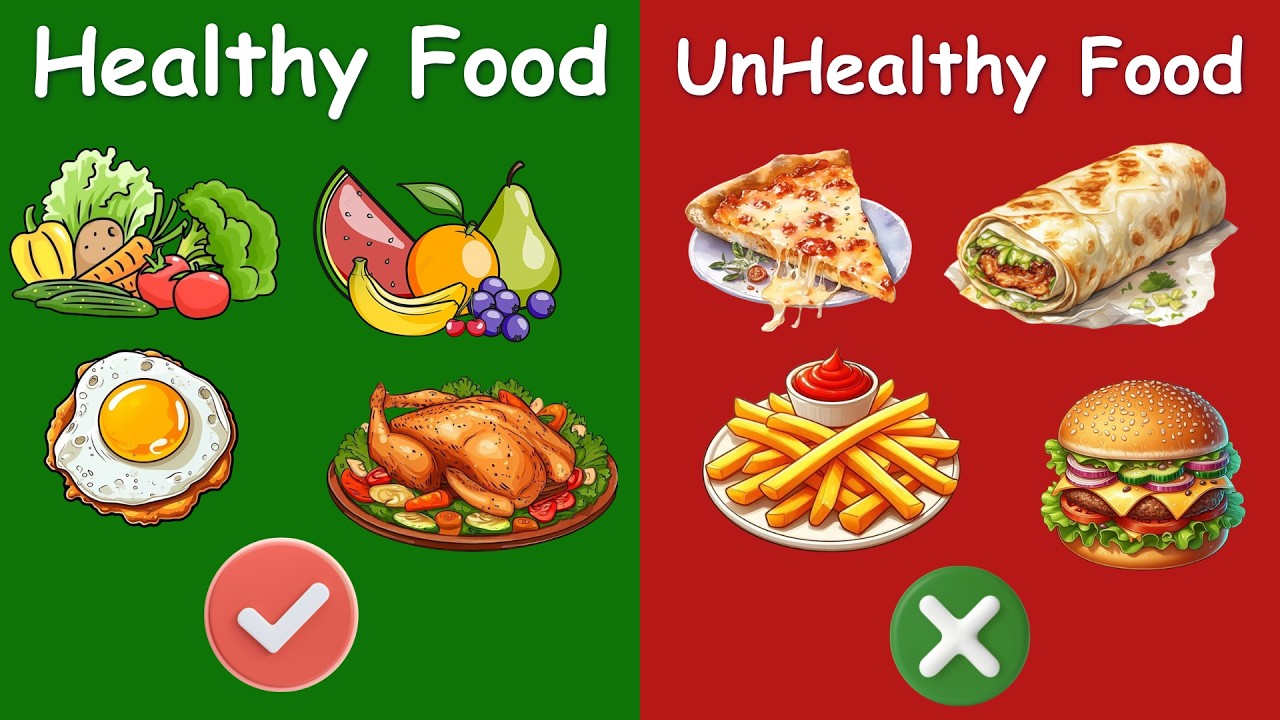 Healthy Food VS Unhealthy Food | Good Habits, good Manners / Kids learn TV
