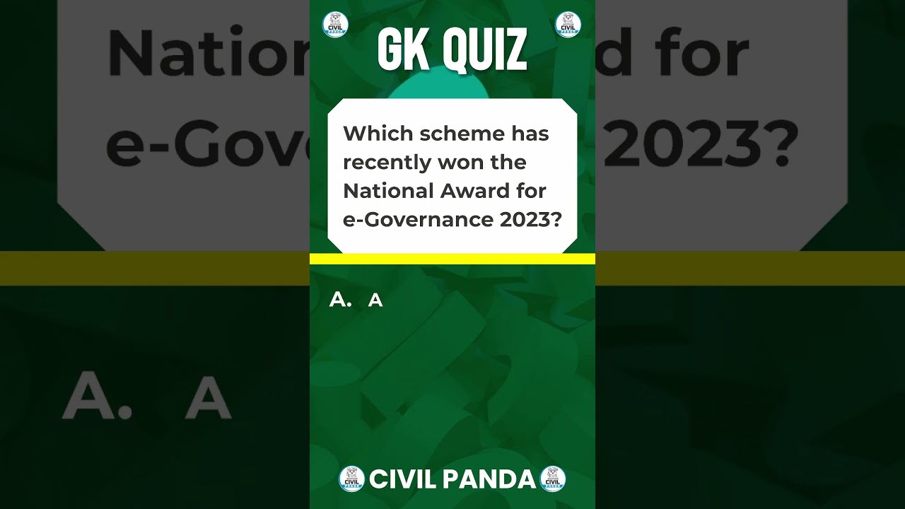 E Governance National Award | Madhya Pradesh Current Affairs | MPPSC - 2023 | MP Current | Vyapam |