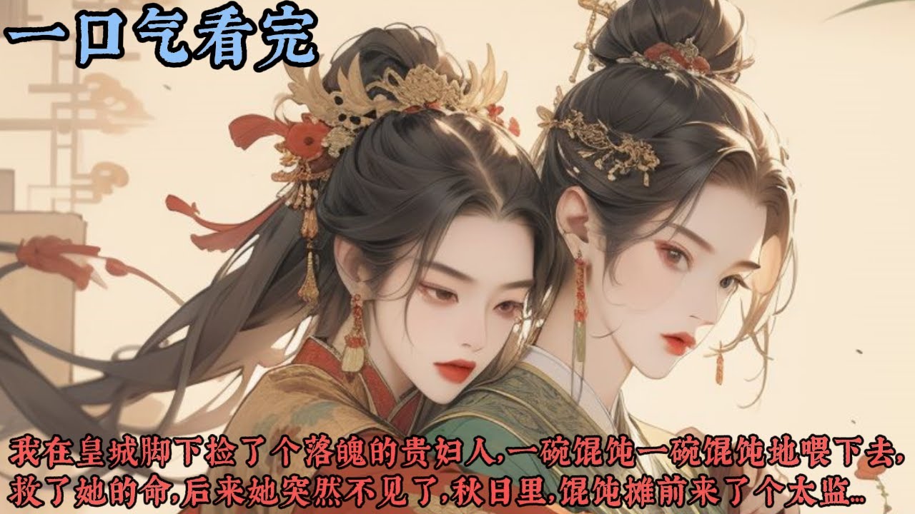 【一口气看完】《半江烟雨》我在皇城脚下捡了个落魄的贵妇人，一碗馄饨一碗馄饨地喂下去，救了她的命，后来她突然不见了，秋日里，馄饨摊前来了个太监，说皇后入宫召我做太子伴读...