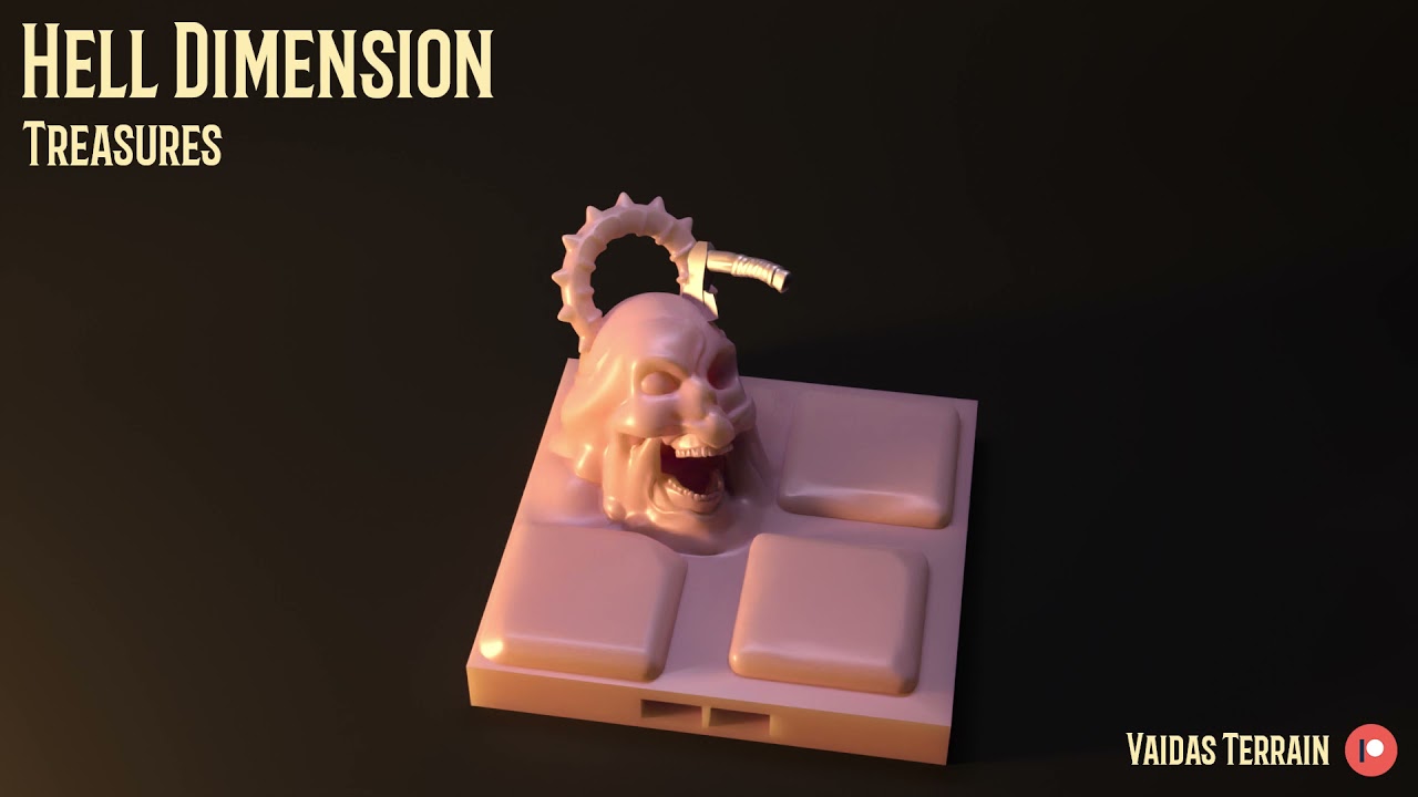Printable 3d terrain - Hell Dimension: Treasures - Model 8
