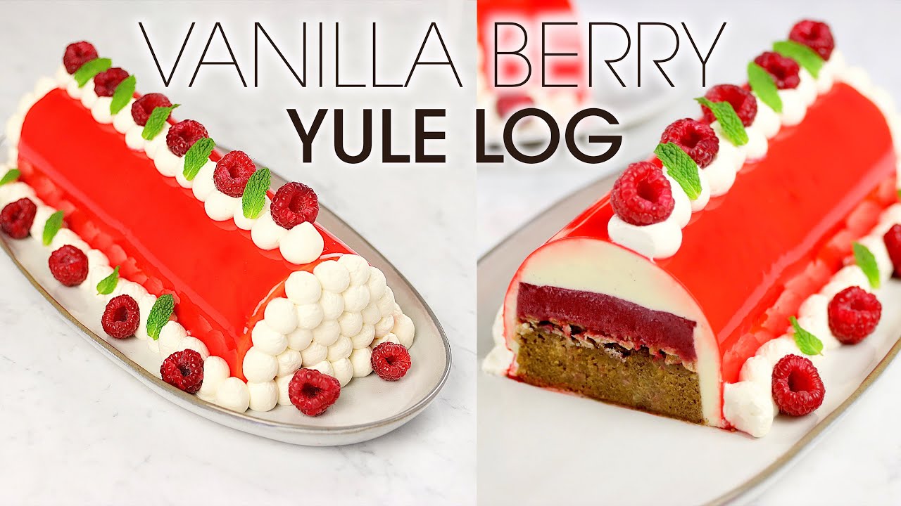 Christmas Yule Log Recipe: Tasty Vanilla & Berry Buche de Noel | How To Cuisine