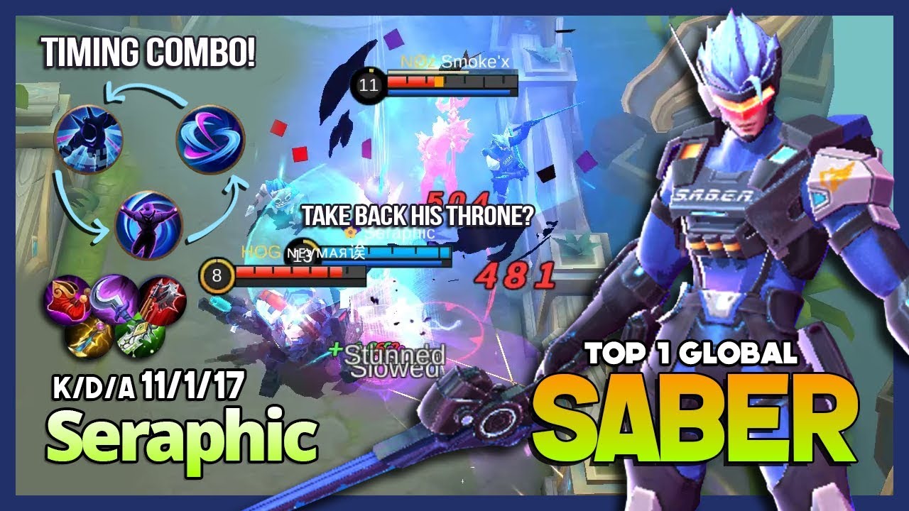 Saber with 5897 Match, Annoying Mid Lane! Seraphic Top 1 Global Saber ~ Mobile Legends