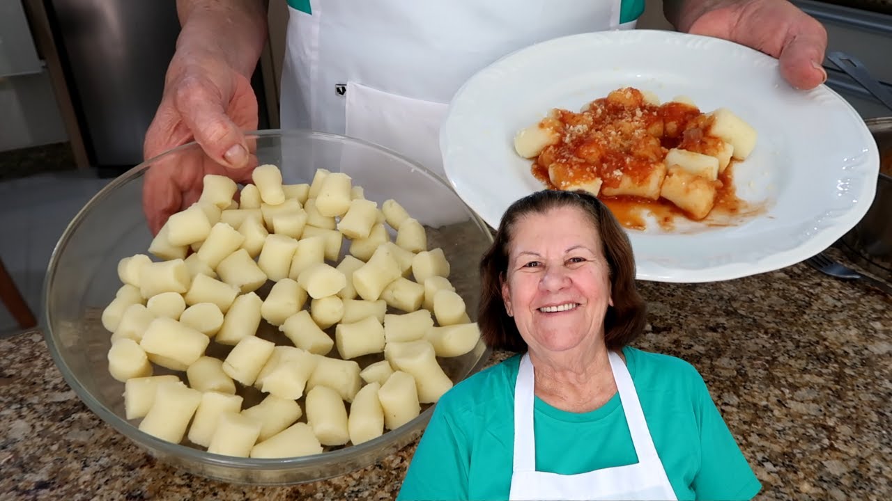 APRENDI A FAZER NHOQUE SEM TRIGO QUE NÃO PRECISA COZINHAR DEPOIS DE PRONTO! RECEITAS DA VÓ LURDES