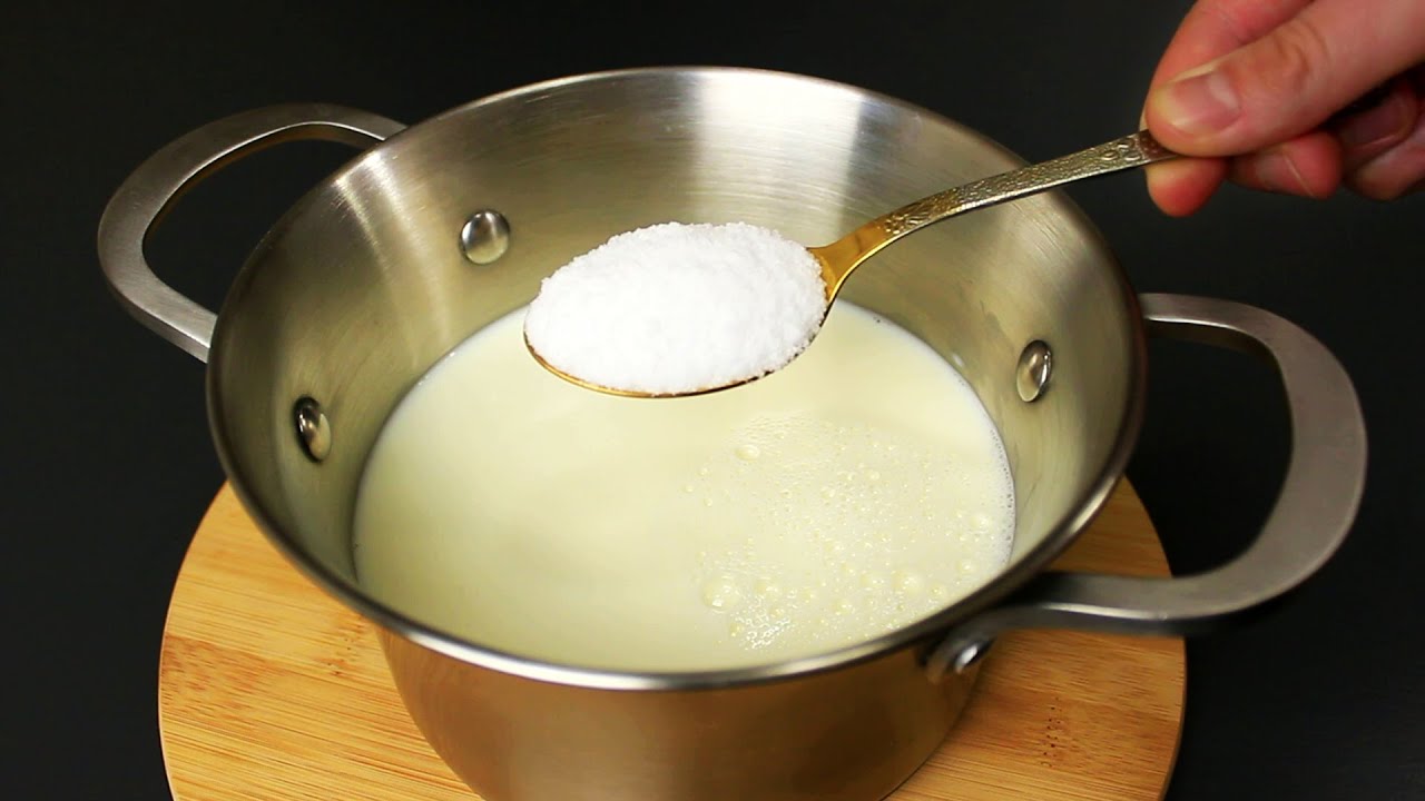 Kaufen Sie keinen Käse! 1 kg Käse aus 1 Liter Milch und 1 Löffel Salz in 5 Minuten!