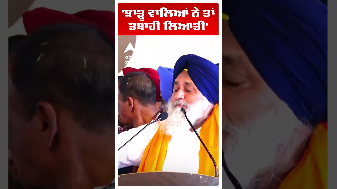 Sukhbir Badal on Bhagwant Mann |'ਝਾੜੂ ਵਾਲਿਆਂ ਨੇ ਤਾਂ ਤਬਾਹੀ ਲਿਆਤੀ'| Akali Dal | Abp Sanjha | Shorts