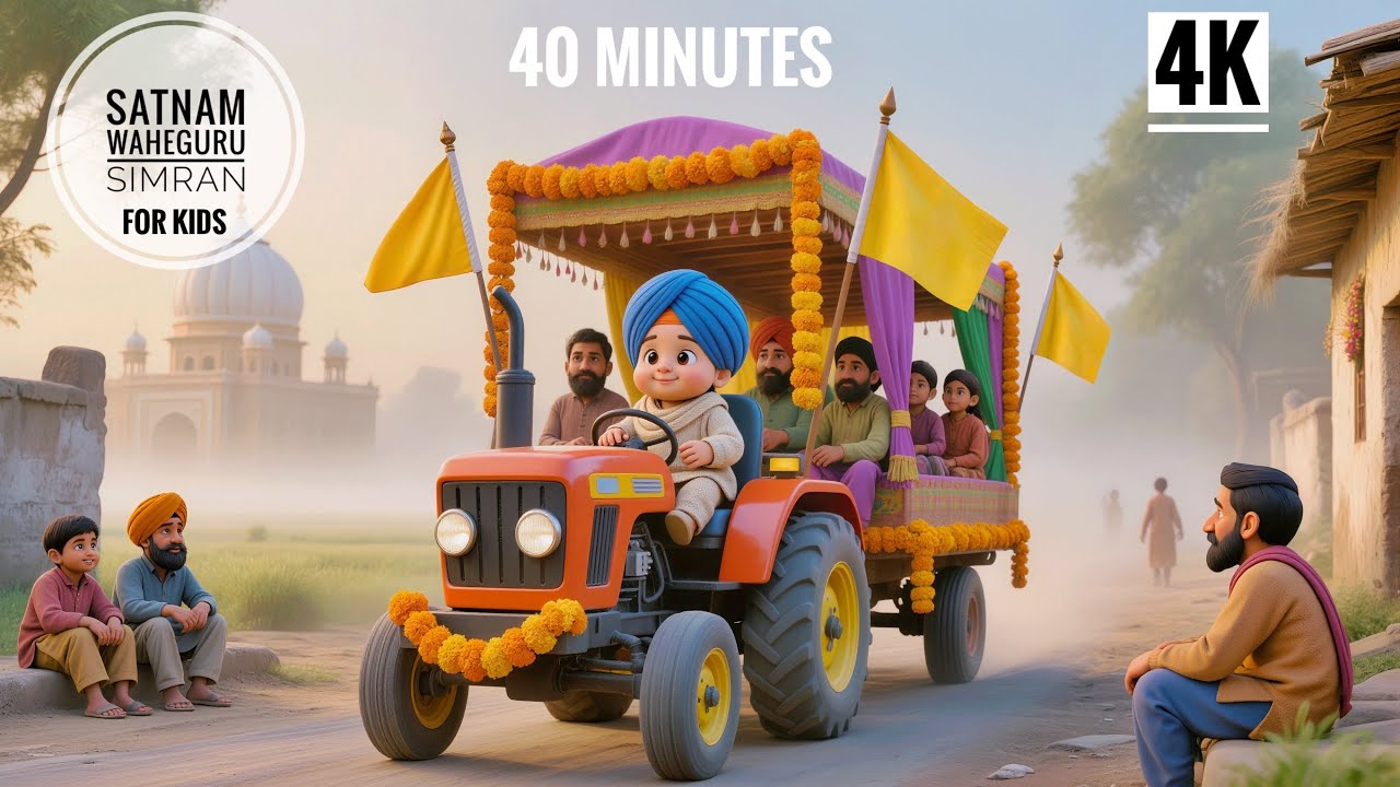 Satnam Waheguru Simran 🌙 | Soft & Soothing Gurbani Sleep Music for Babies & Kids | 40 Min