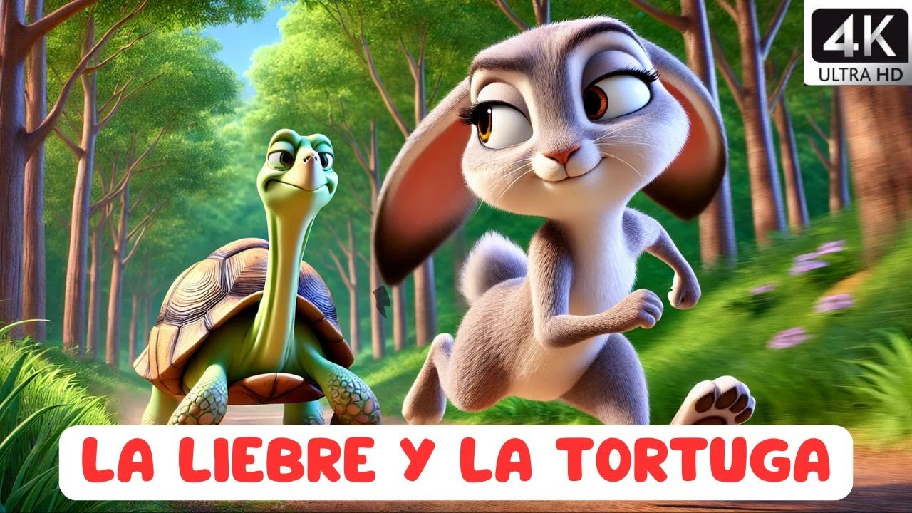 🐢🏁 LA LIEBRE Y LA TORTUGA  | Cuento Infantil Animado en HD | F&aacute;bulas Cl&aacute;sicas para Ni&ntilde;os 📖✨