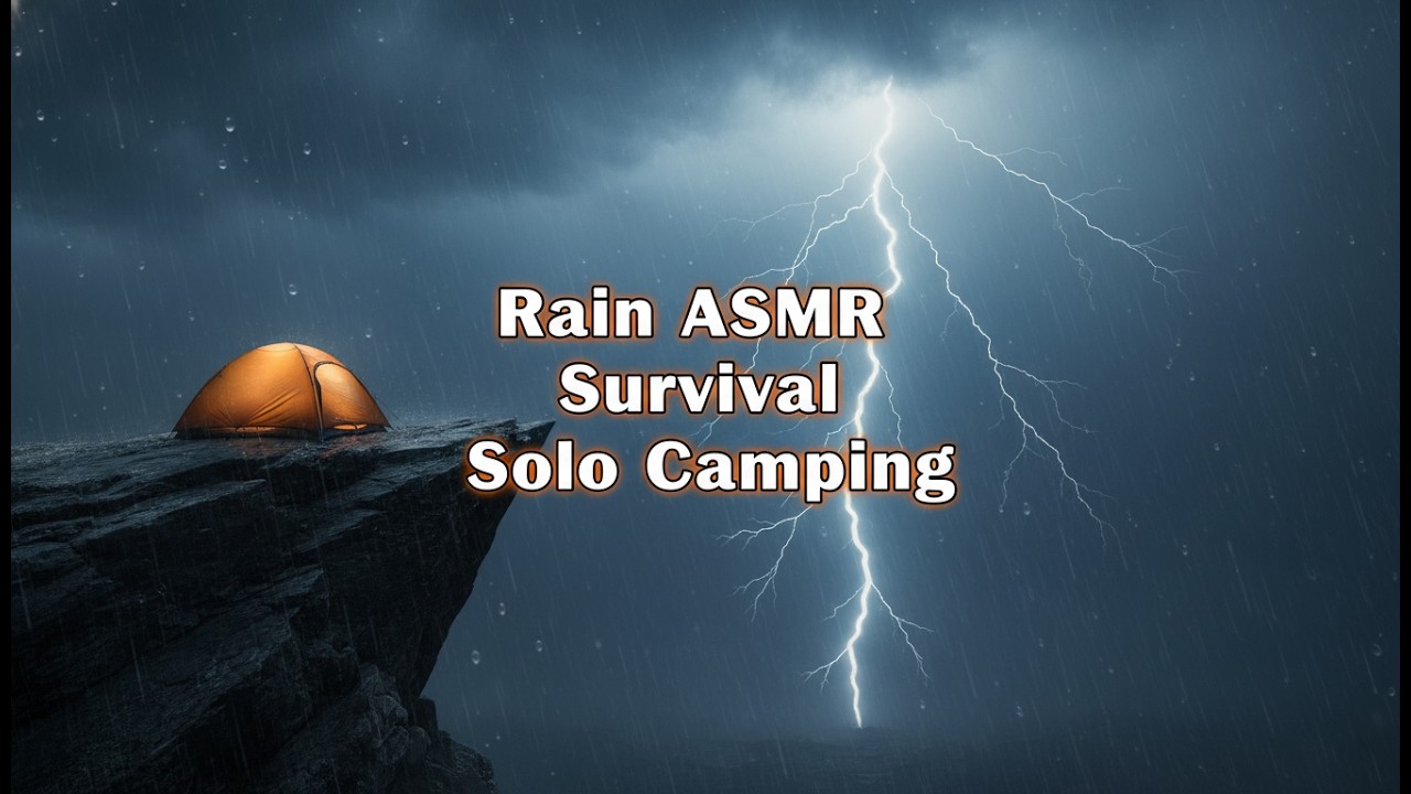 Solo Camping 4000ft Cliff Edge: Trapped in Violent Thunderstorm & Heavy Rain Survival | 4K ASMR