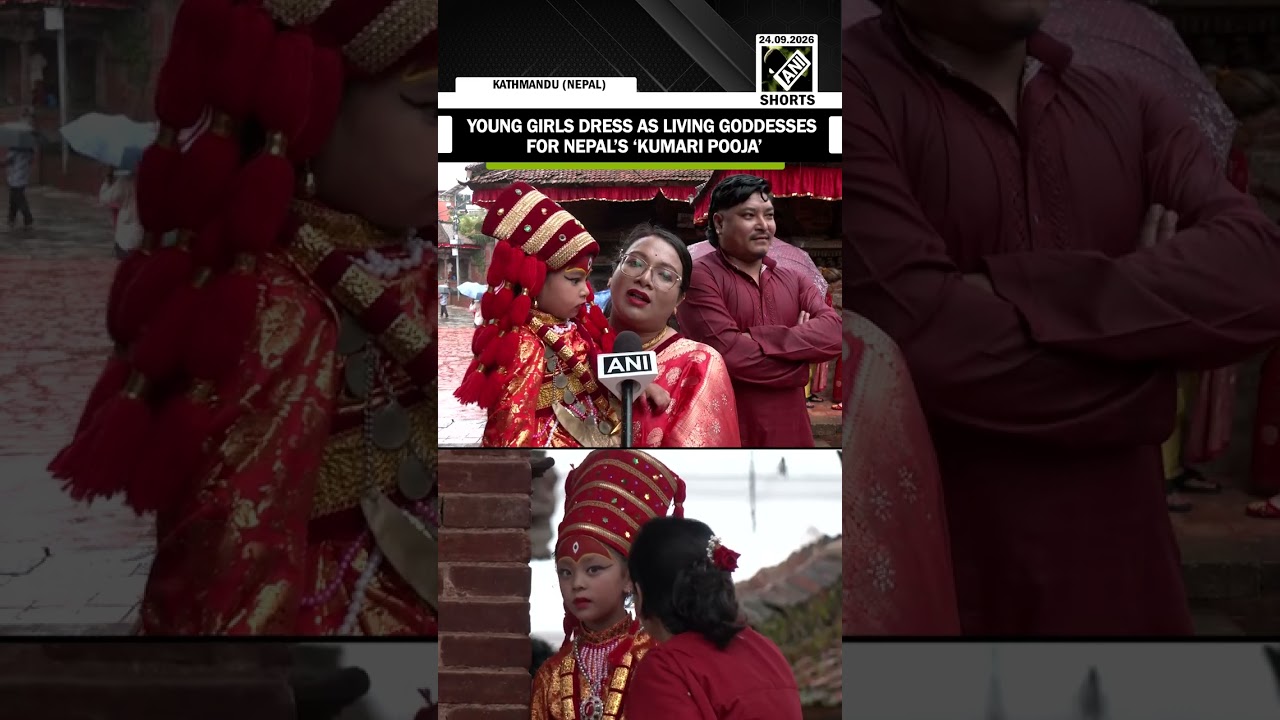 Nepańscy hinduiści czczą dziewczęta jako żywe boginie podczas tradycyjnej ceremonii &bdquo;Kumari Pudźa...