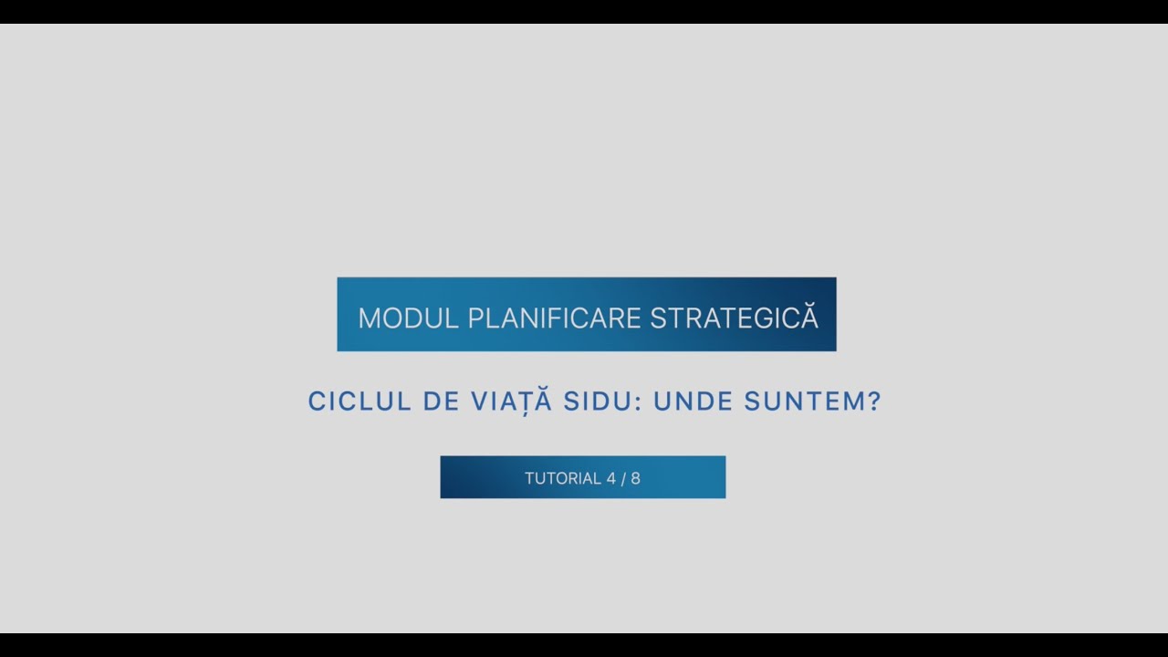 Planificare strategica - Ciclul de viață SIDU - unde suntem ?