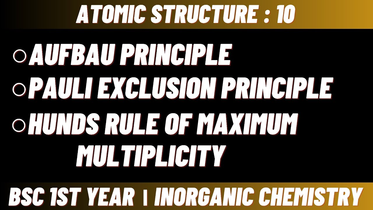 Afbau , Pauli and Hunds rules  | Atomic structure - Bsc 1st year inorganic chemistry