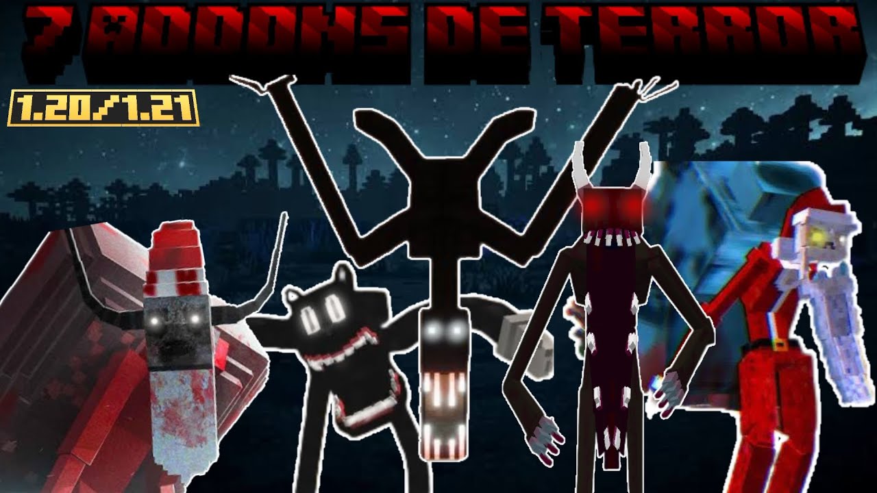 ¡TOP 7 ADDONS DE TERROR PARA MINECRAFT BEDROCK 1.19 - 1.21!