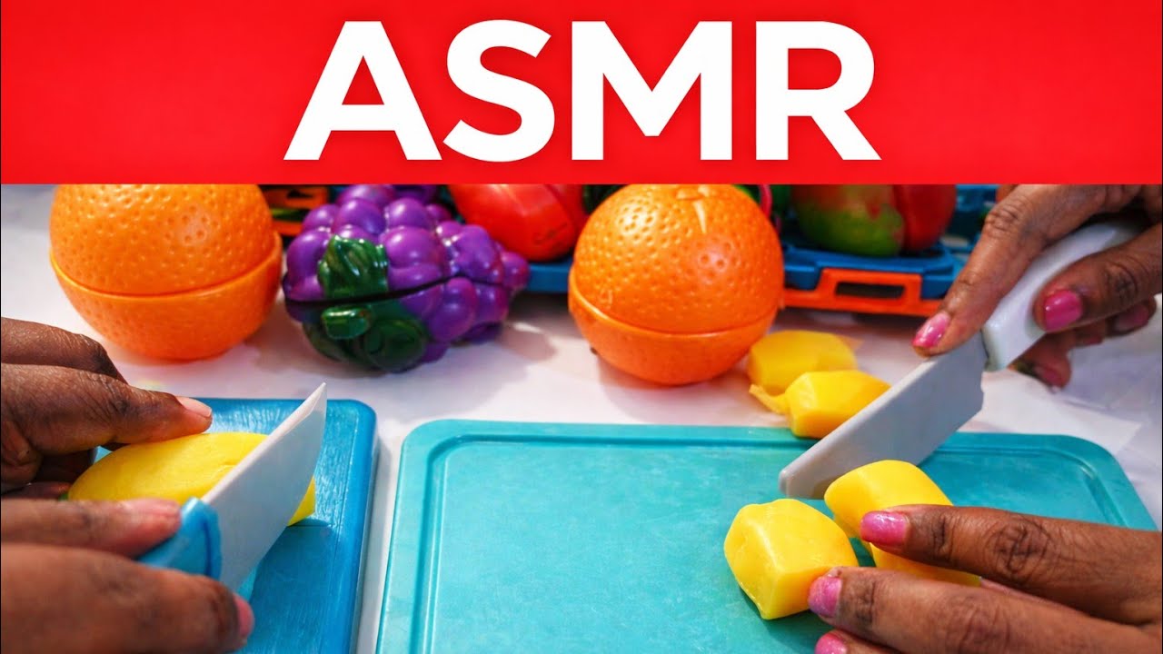 Asmr chopping fruits and vegetables