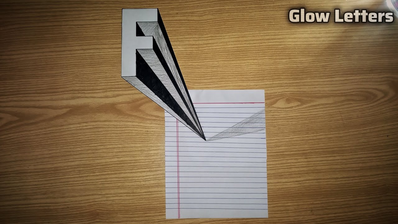 Unbelievable 3D Letter F drowing for beginners 