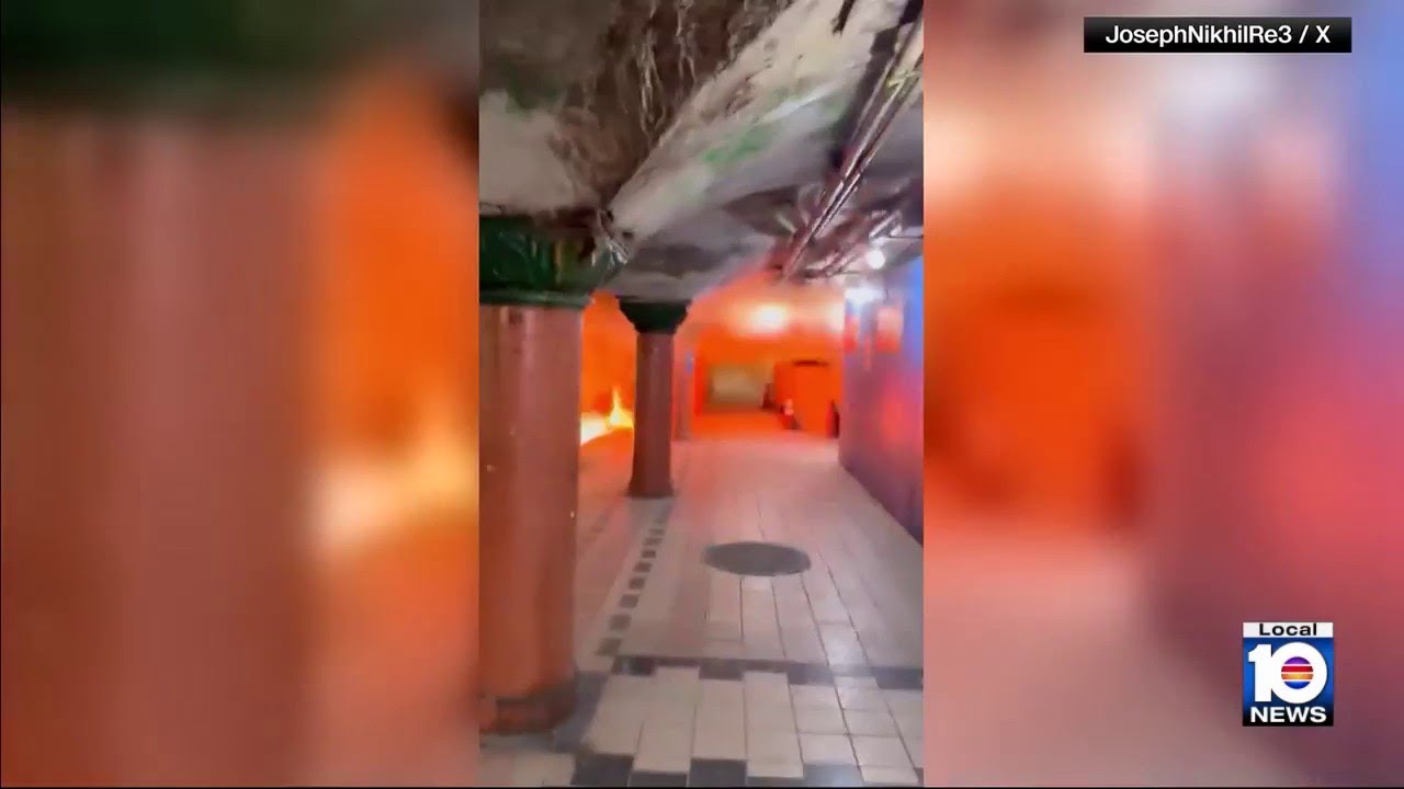 Fire breaks out underneath path train at Newport Station