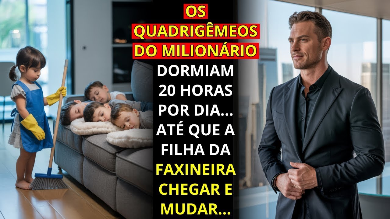 OS QUADRIGÊMEOS DO MILIONÁRIO DORMIAM 20 HORAS POR DIA… ATÉ QUE A FILHA DA FAXINEIRA CHEGAR E MUDAR…