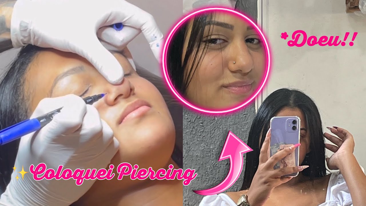 Colocando piercing no nariz ✨