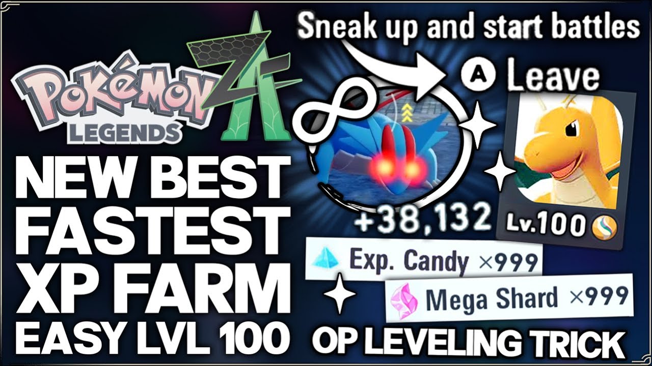 Pokemon Legends Z-A - New Easy FAST Level 100 Pokemon XP Trick - Best OP EXP Lvl Farm in Game Guide!