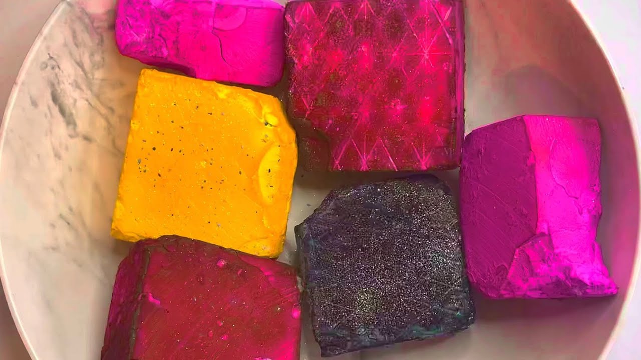DEEP DYED BSN CRUSHES‼️soft fluffy crispy fresh gym chalk blocks asmr sleep aid oddly satisfying