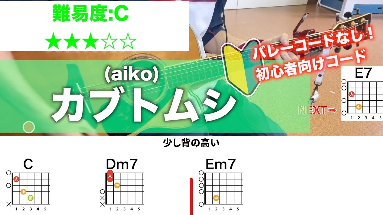 【フル】カブトムシ/aikoを初心者向け簡単ギターコードで弾き語り