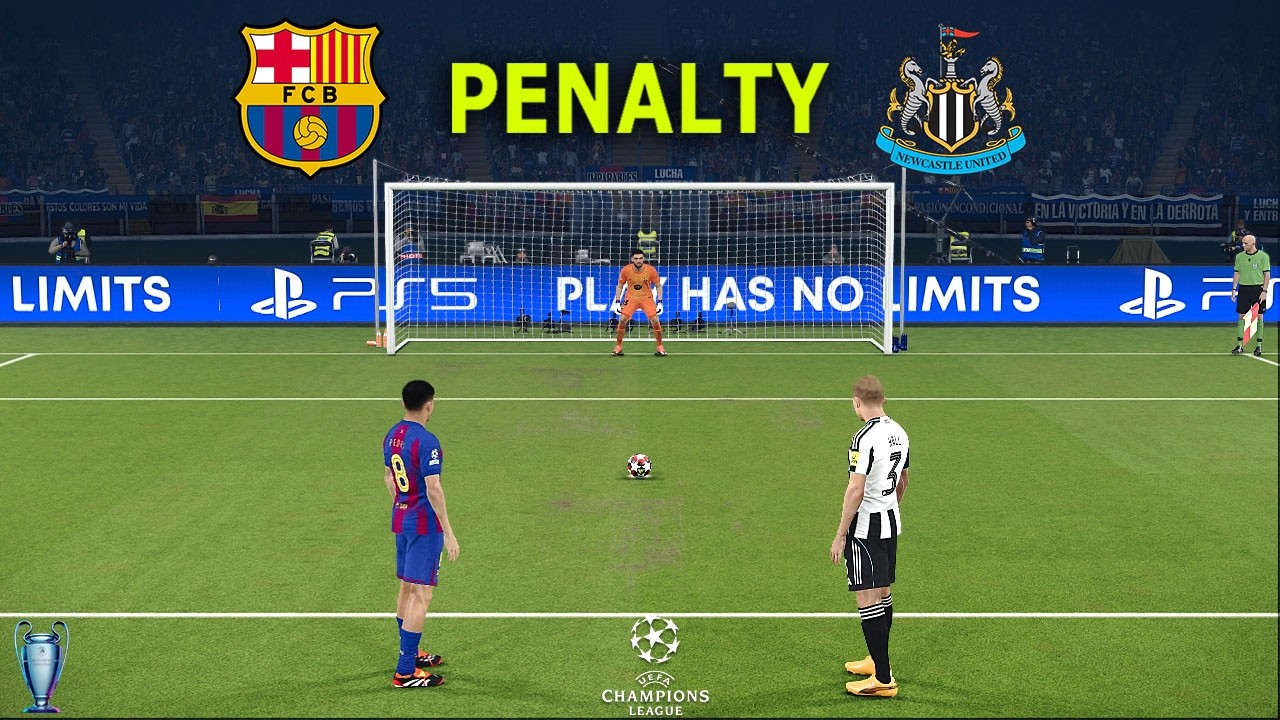 BARCELONA vs NEWASTLE | Penalty Shootout | UEFA Champions League 1/8 Final | PES Gameplay