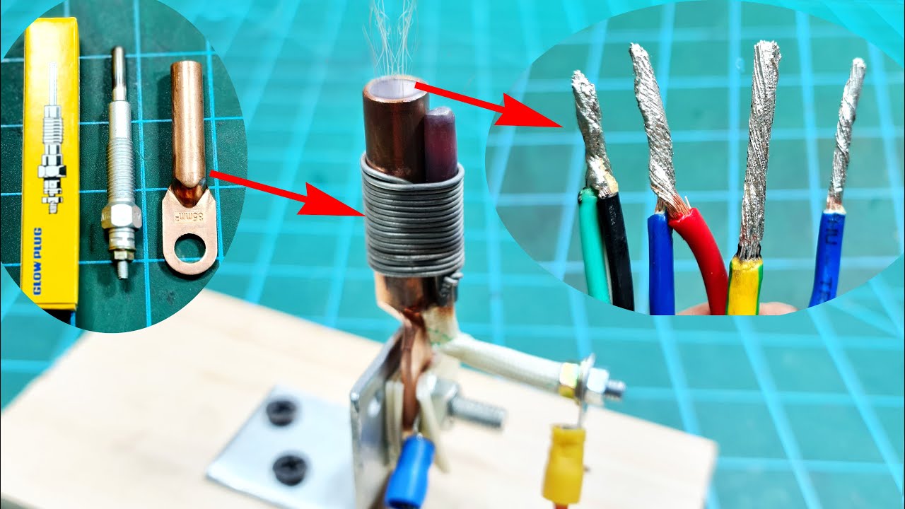Hướng Dẫn Tự Chế Bể Nhúng Thiếc Đầu Dây Điện Cực Kỳ Đơn Giản Từ Bugi Sấy