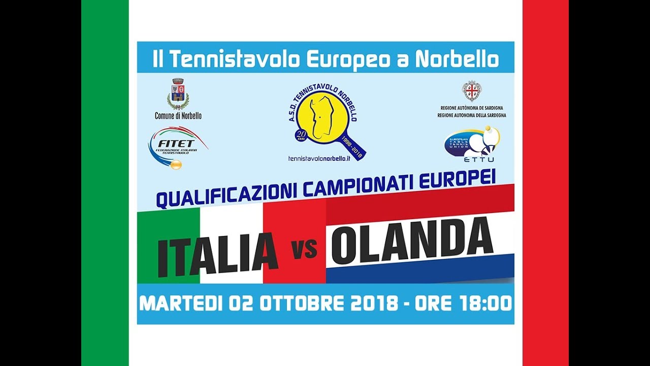 Tennistavolo Europeo - Italia vs Olanda - Norbello 02 ott. 2018