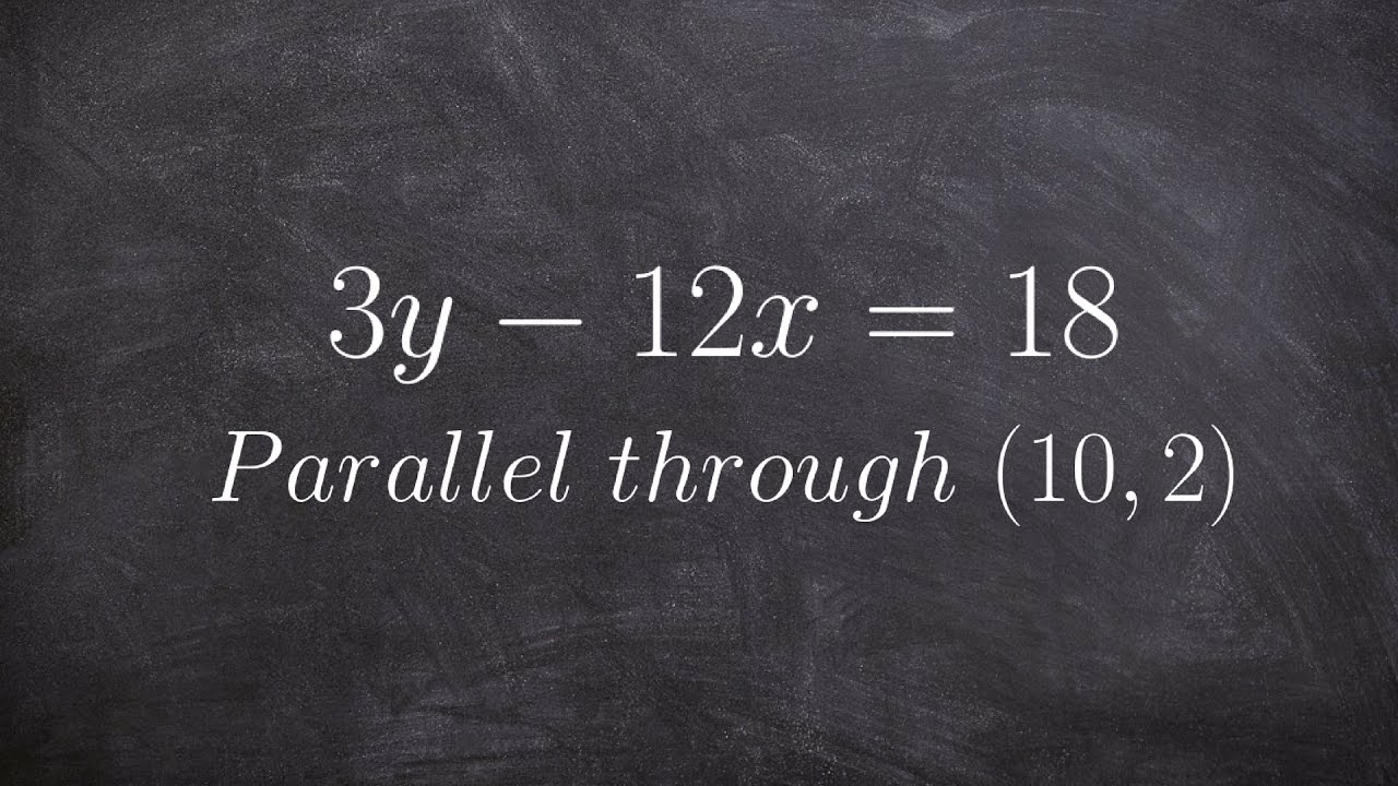 Learn how to write and graph a parallel line through a given point