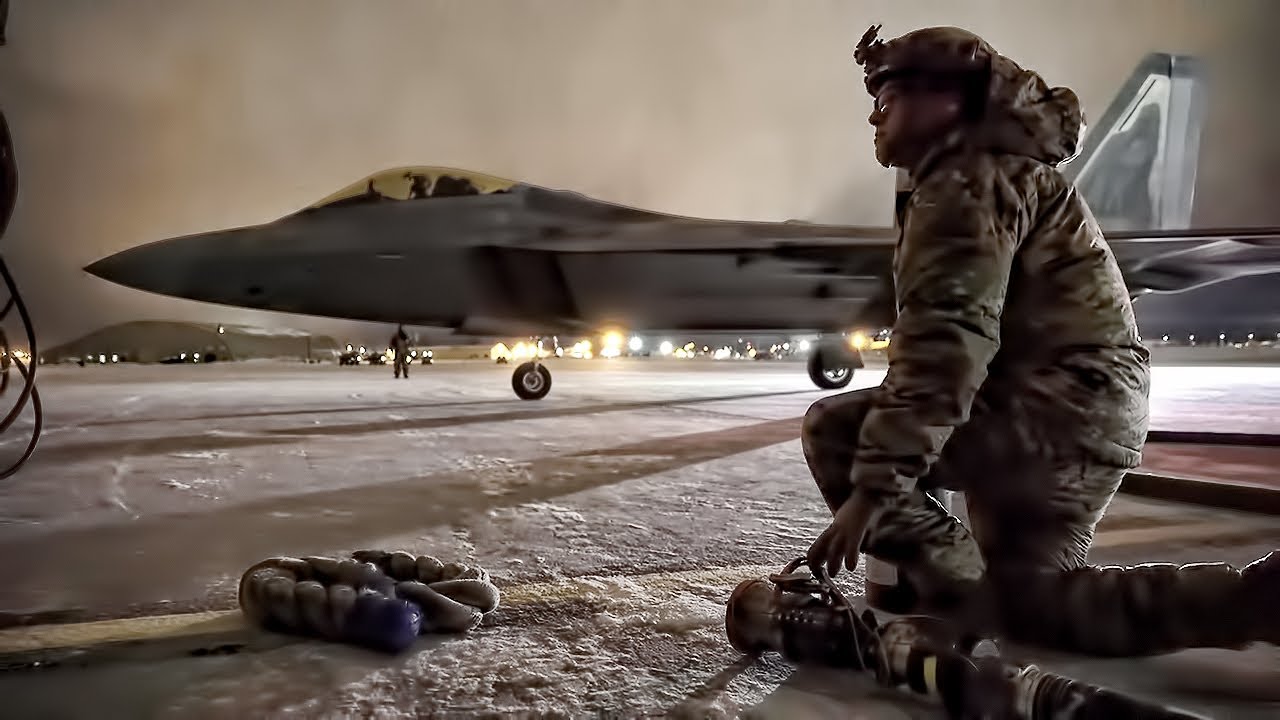 AFSOC Airmen Set Up FARP For F-22 Raptors