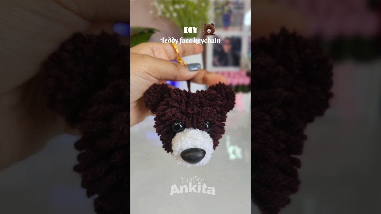 DIY Teddy face Keychain 