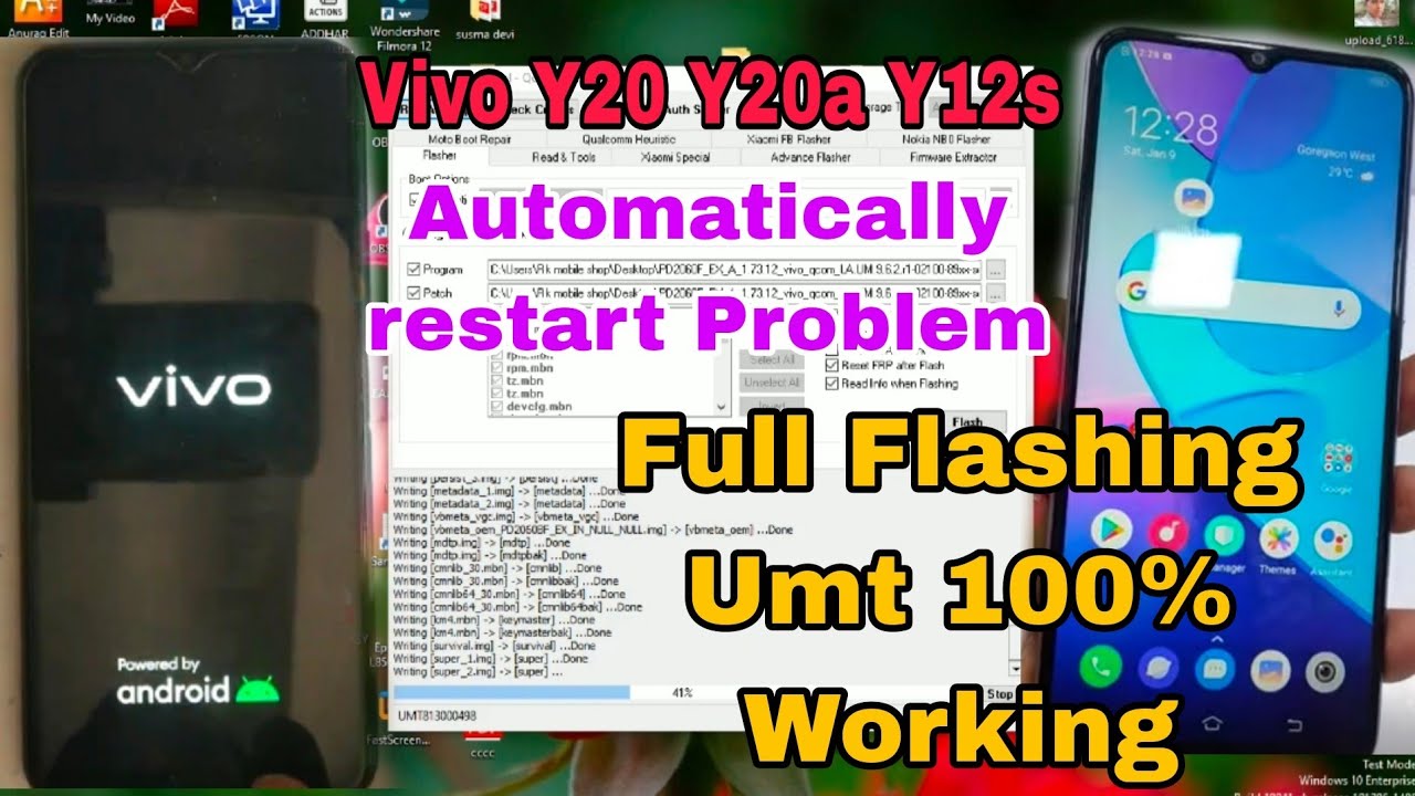 Vivo Y20 Y20a Auto Restart Problem | Vivo Y20a Full Flashing Umt Qcfire ded solution