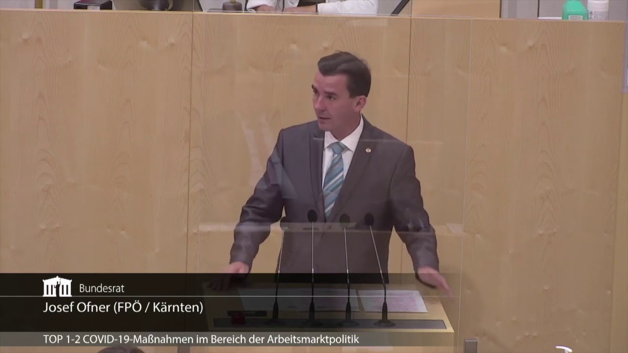 Josef Ofner - Corona-Ma&szlig;nahmen Arbeitsmarktpolitik - 16.7.2020