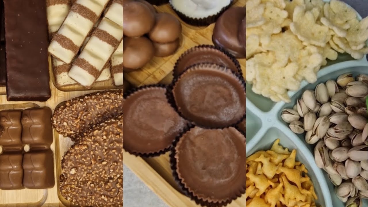 ~Asmr 🍬🍭🍫Filling platter with Sweets.