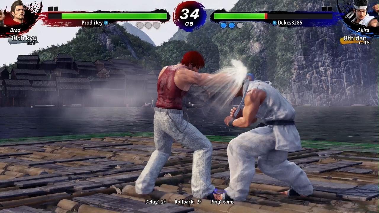 Akaza (Brad) enters the beginning of VF5REVO: World Stage